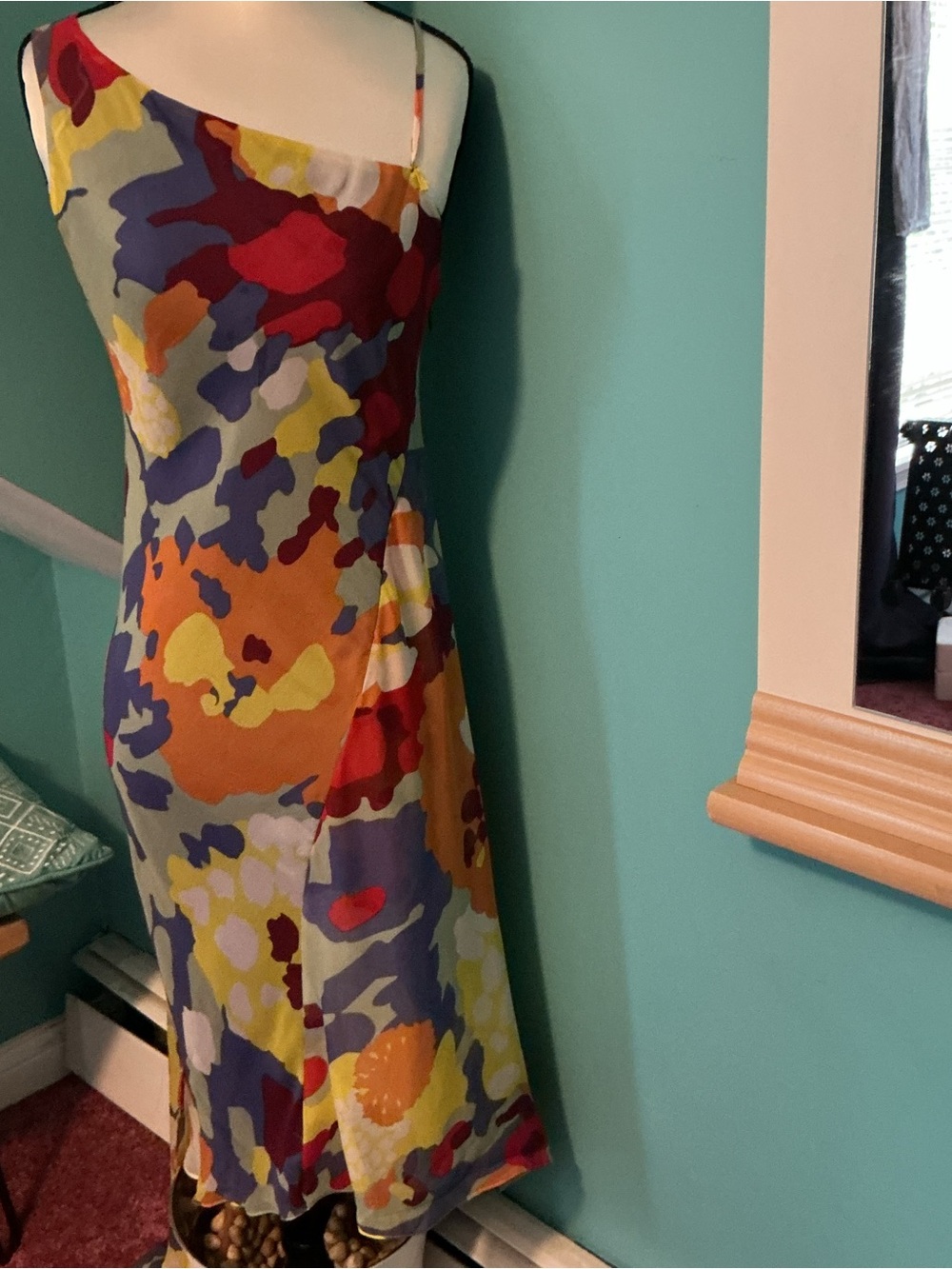 Vintage Diane Von  Furstenberg sheath dress with large draping scarf